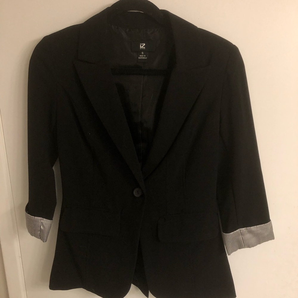 Black blazer with shoulder pads